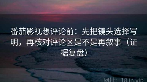 番茄影视想评论前：先把镜头选择写明，再核对评论区是不是再叙事（证据复盘）