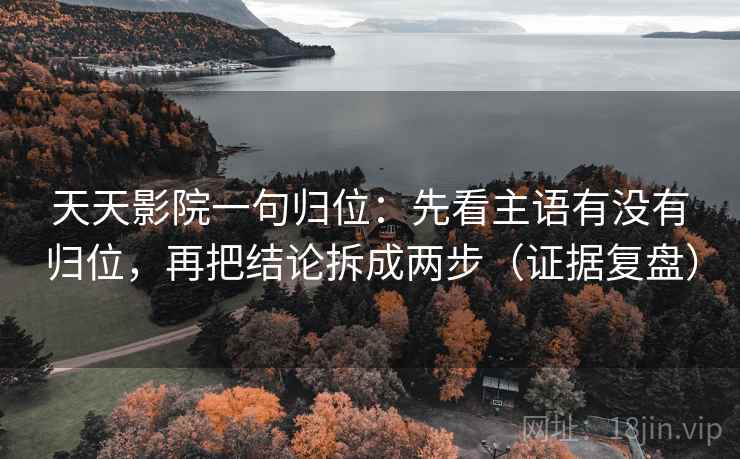 天天影院一句归位：先看主语有没有归位，再把结论拆成两步（证据复盘）
